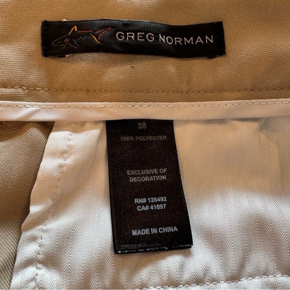 Greg Norman Collection Tan Flat Front Shorts - Picture 8 of 8